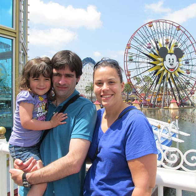 Damon Ebinger and his family at Disneyland
